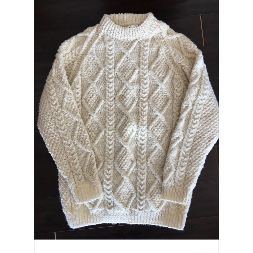 Gorgeous Hand Knit Wexford Ireland Irish Fisherman’s Sweater Parker Medium